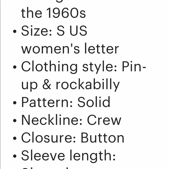 1960 Vintage Pinup sequin top button up back SZ-S - Picture 7 of 7